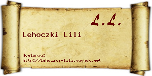 Lehoczki Lili névjegykártya